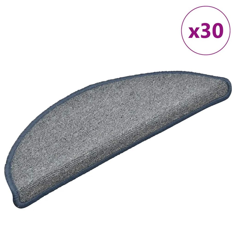 vidaXL Trappmattor 30 st ljusgrå och blå 56x17x3 cm