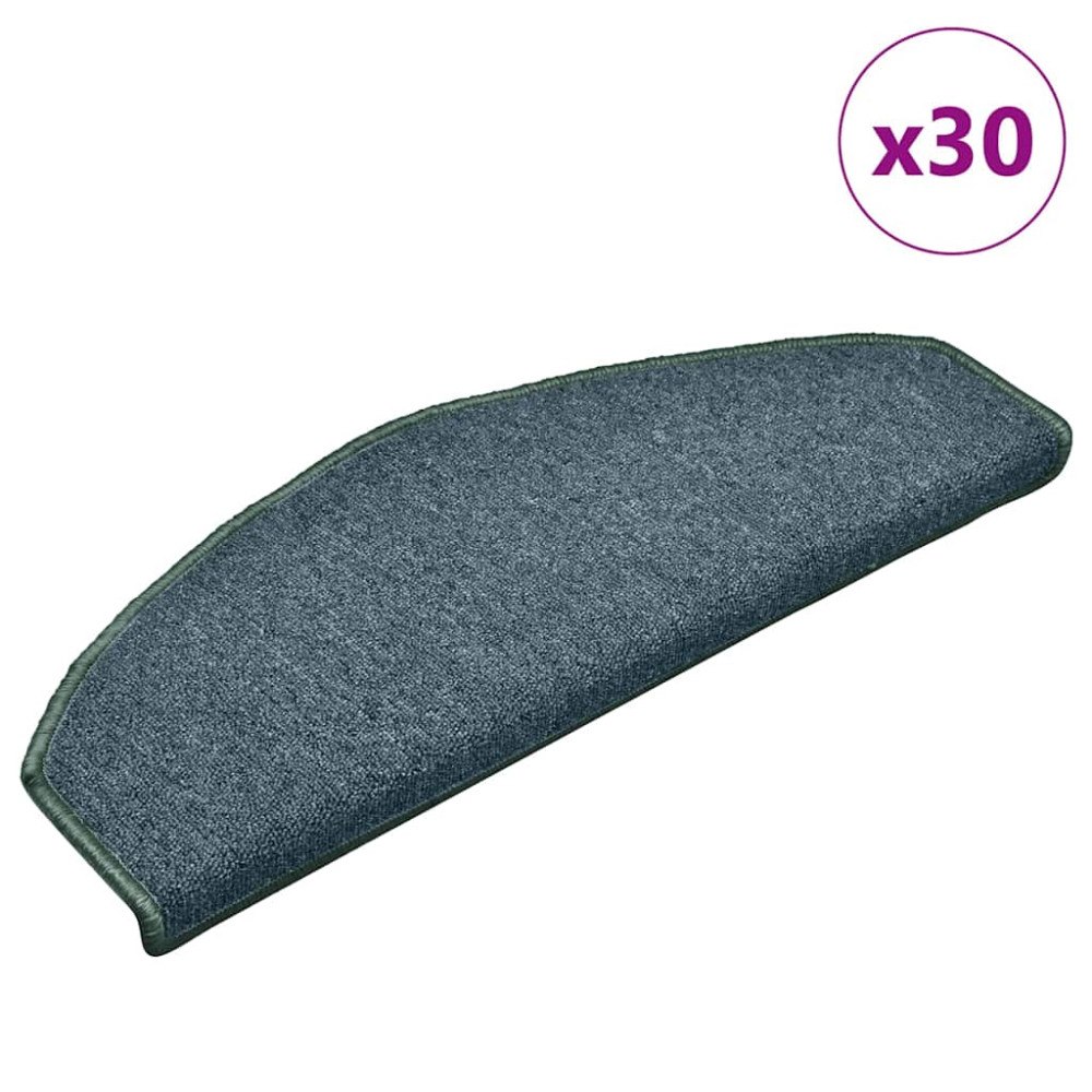 vidaXL Trappmattor 30 st 65x24x4 cm mörkgröna halvrunda stora