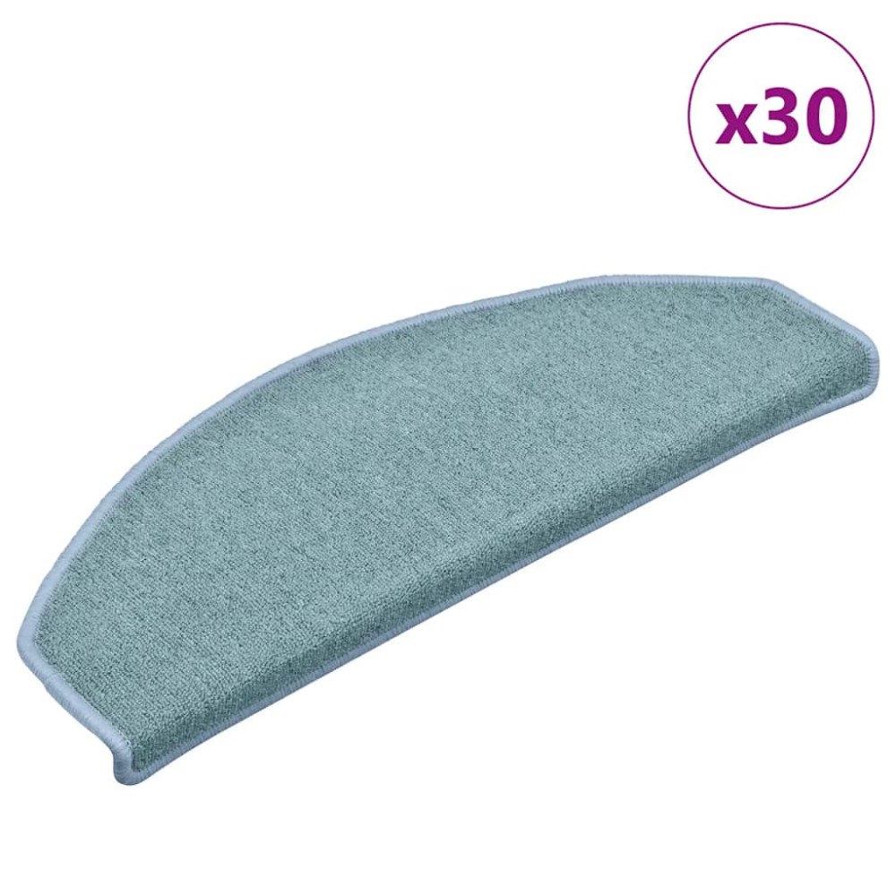 vidaXL Trappmattor 30 st 65x24x4 cm havsblå halvrunda stora
