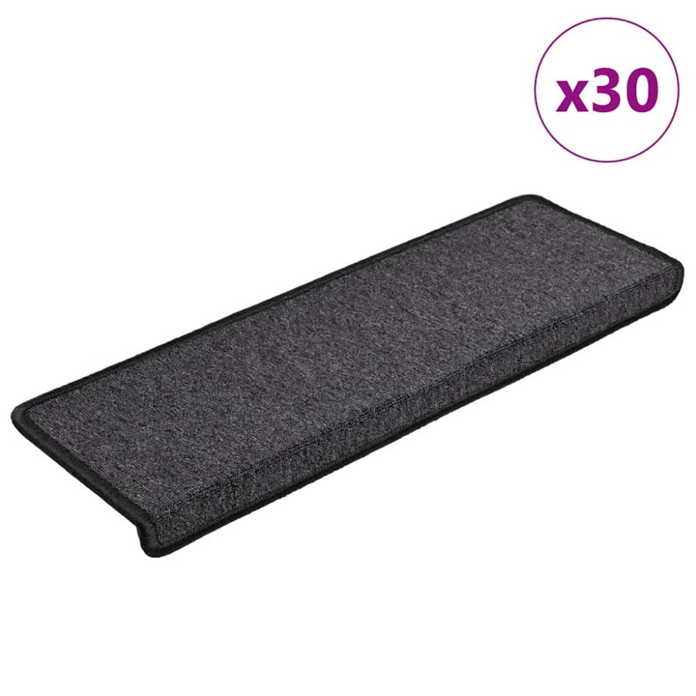 vidaXL Trappmattor 30 st 65x21x4 cm antracit