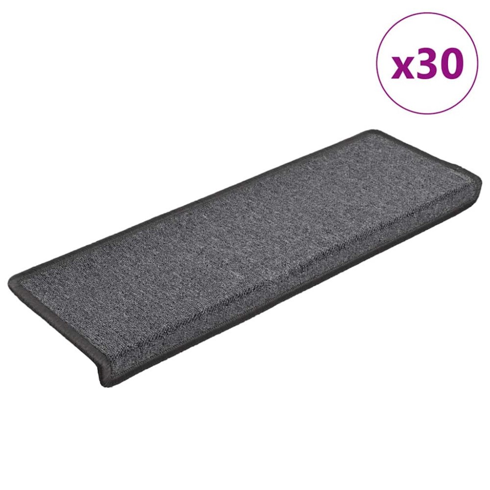 vidaXL Trappmattor 30 st 65x21x4 cm mörkgrå