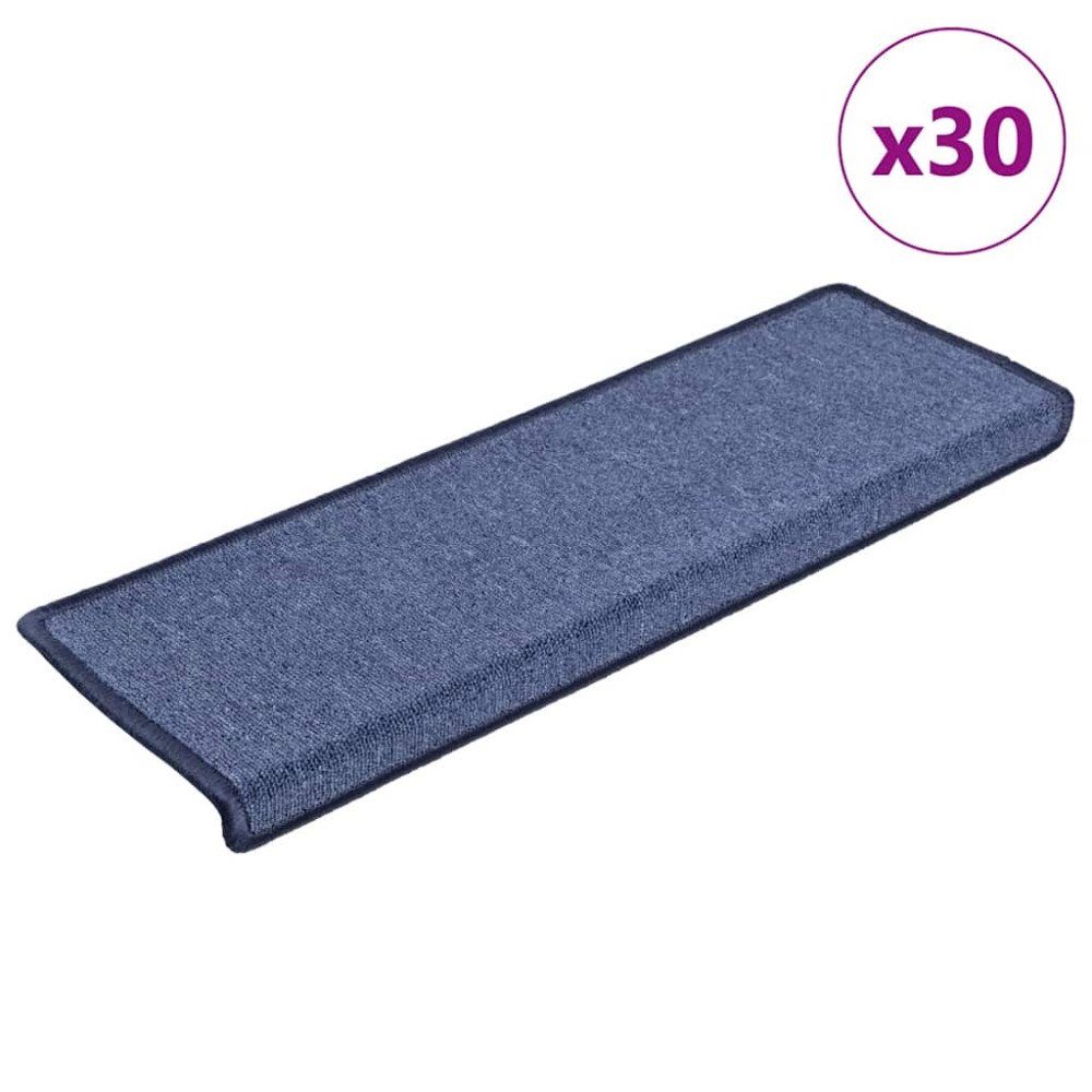vidaXL Trappmattor 30 st 65x25 cm blå