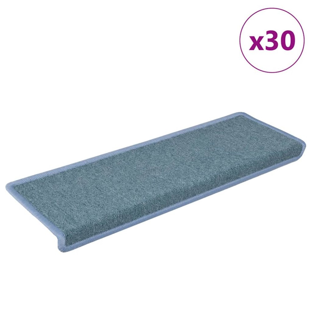 vidaXL Trappmattor 30 st 65x21x4 cm blå