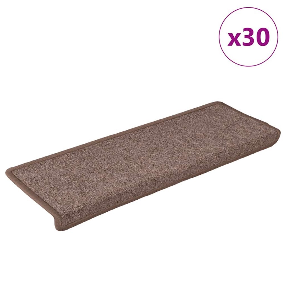 vidaXL Trappmattor 30 st 65x21x4 cm brun