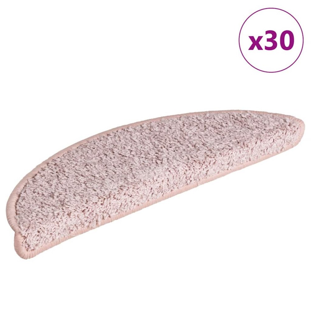 vidaXL Trappmattor 30 st ljusrosa 65x21x4 cm