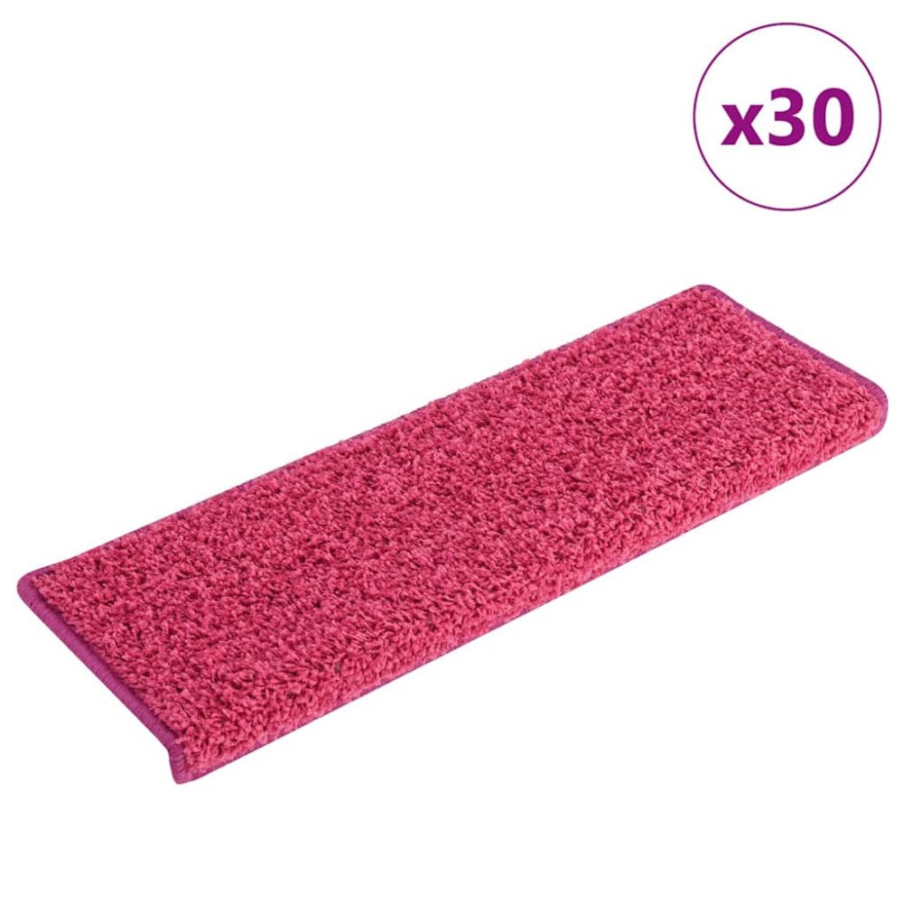 vidaXL Trappmattor 30 st 65x21x4 cm rosa rektangulär kant