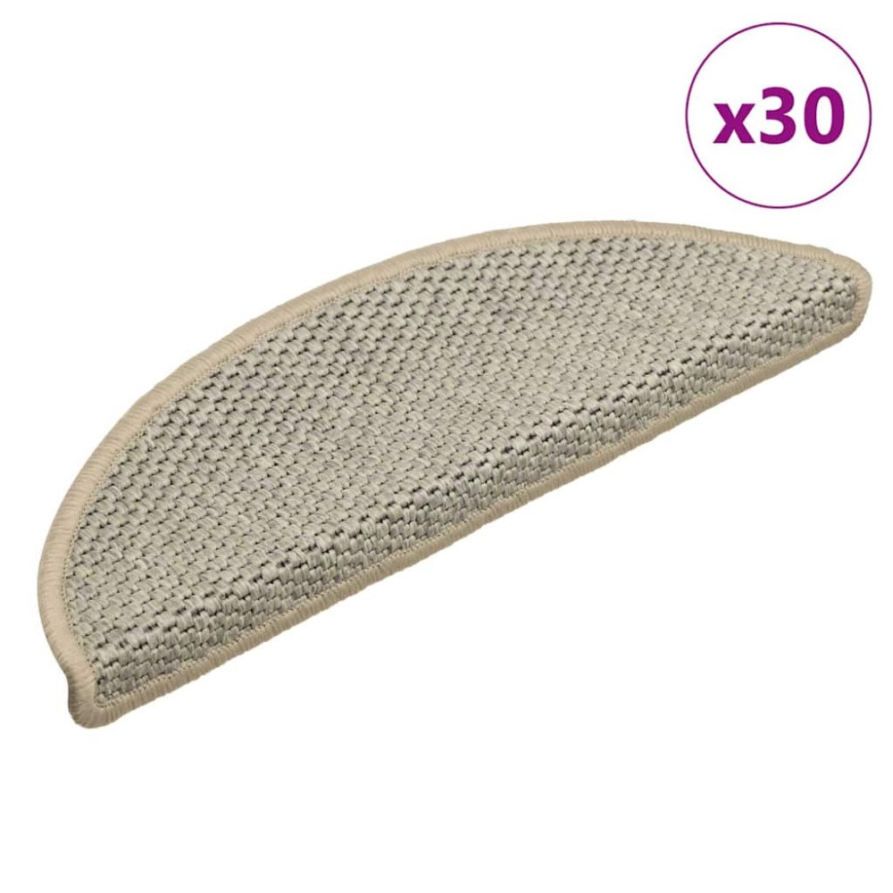 vidaXL Trappmattor självhäftande sisal-look 30 st 56x17x3 cm ljusgrön