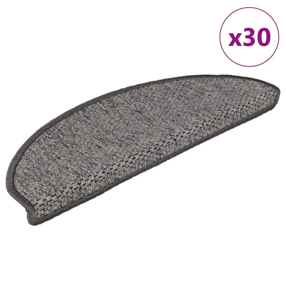 vidaXL Trappmattor självhäftande sisal-look 30 st 65x21x4 cm brunbeige
