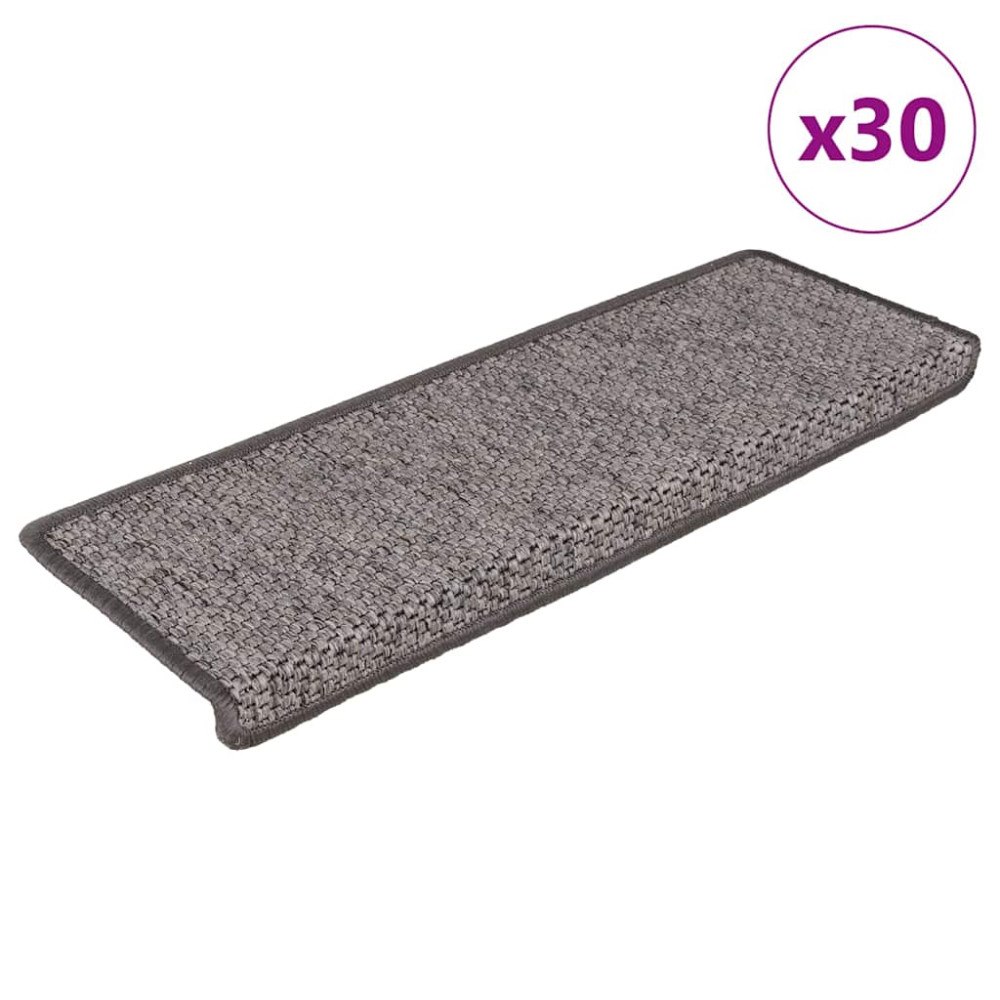 vidaXL Trappmattor självhäftande sisal-look 30 st 65x21x4 cm