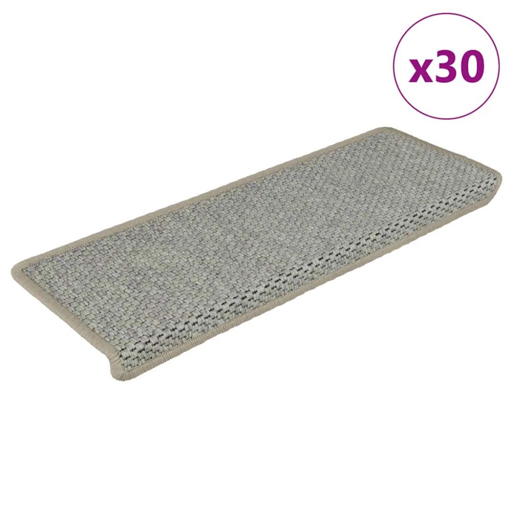 vidaXL Trappmattor självhäftande sisal-look 30 st 65x21x4 cm grön