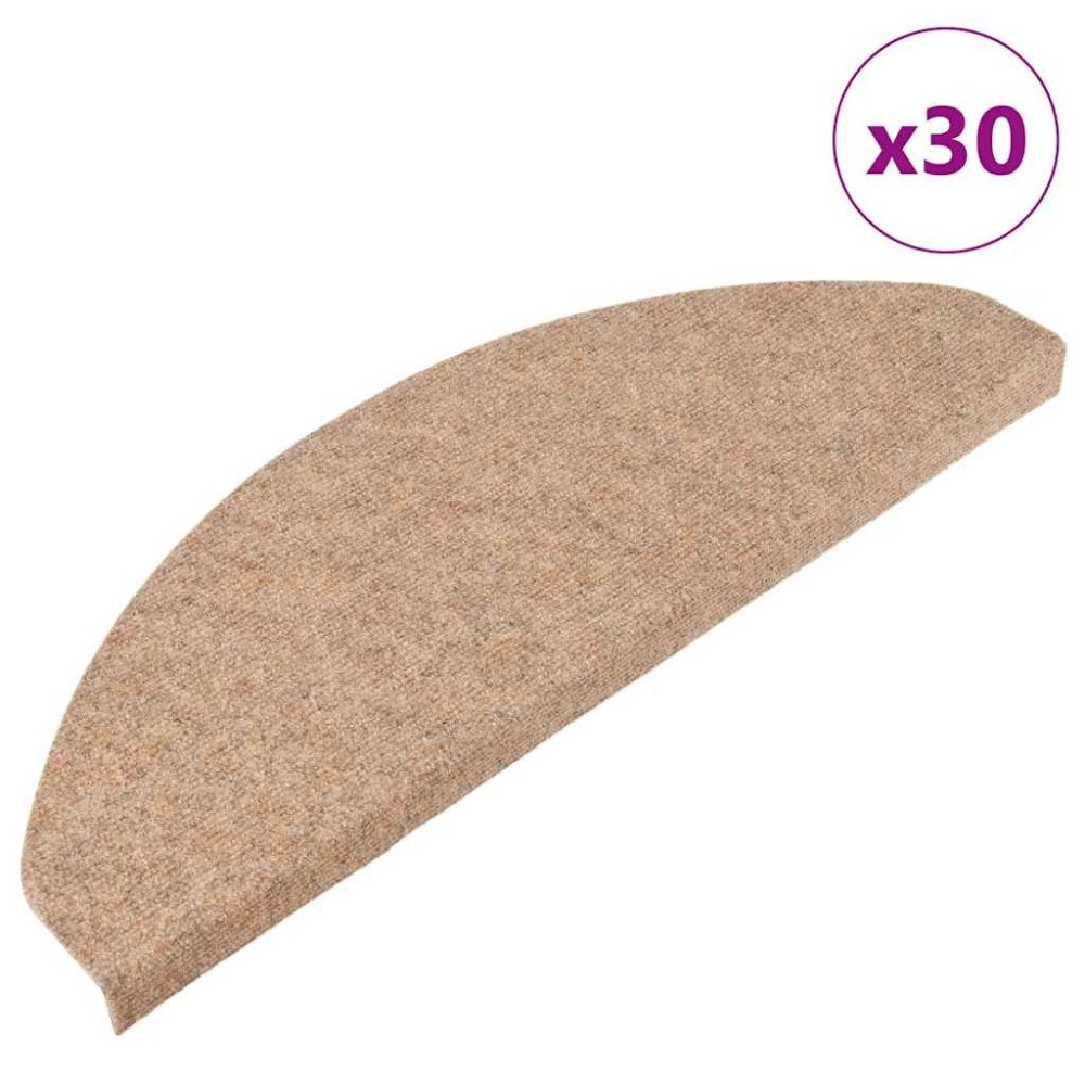 vidaXL Trappmattor självhäftande 30 st beige 65x22,5x3,5 cm