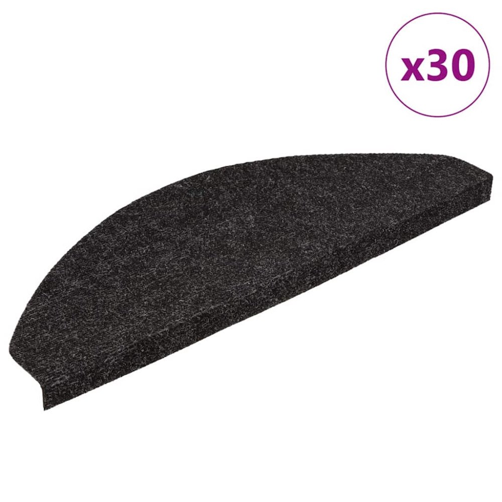 vidaXL Trappmattor självhäftande 30 st antracit 65x22,5x3,5 cm