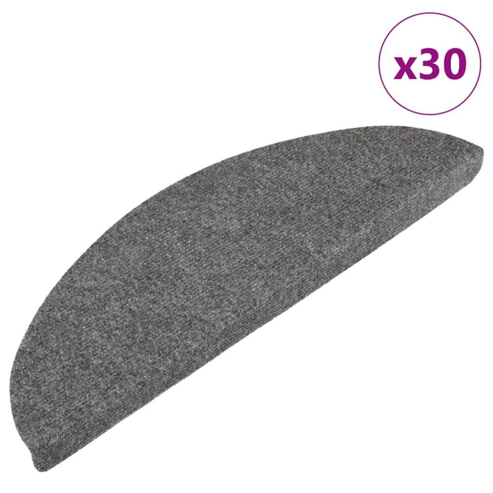 vidaXL Trappmattor självhäftande 30 st grå 56x17x3 cm