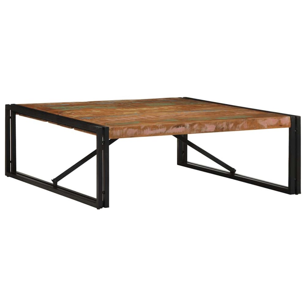 vidaXL Soffbord flerfärgat 100x100x35 cm massivt trä återvunnet