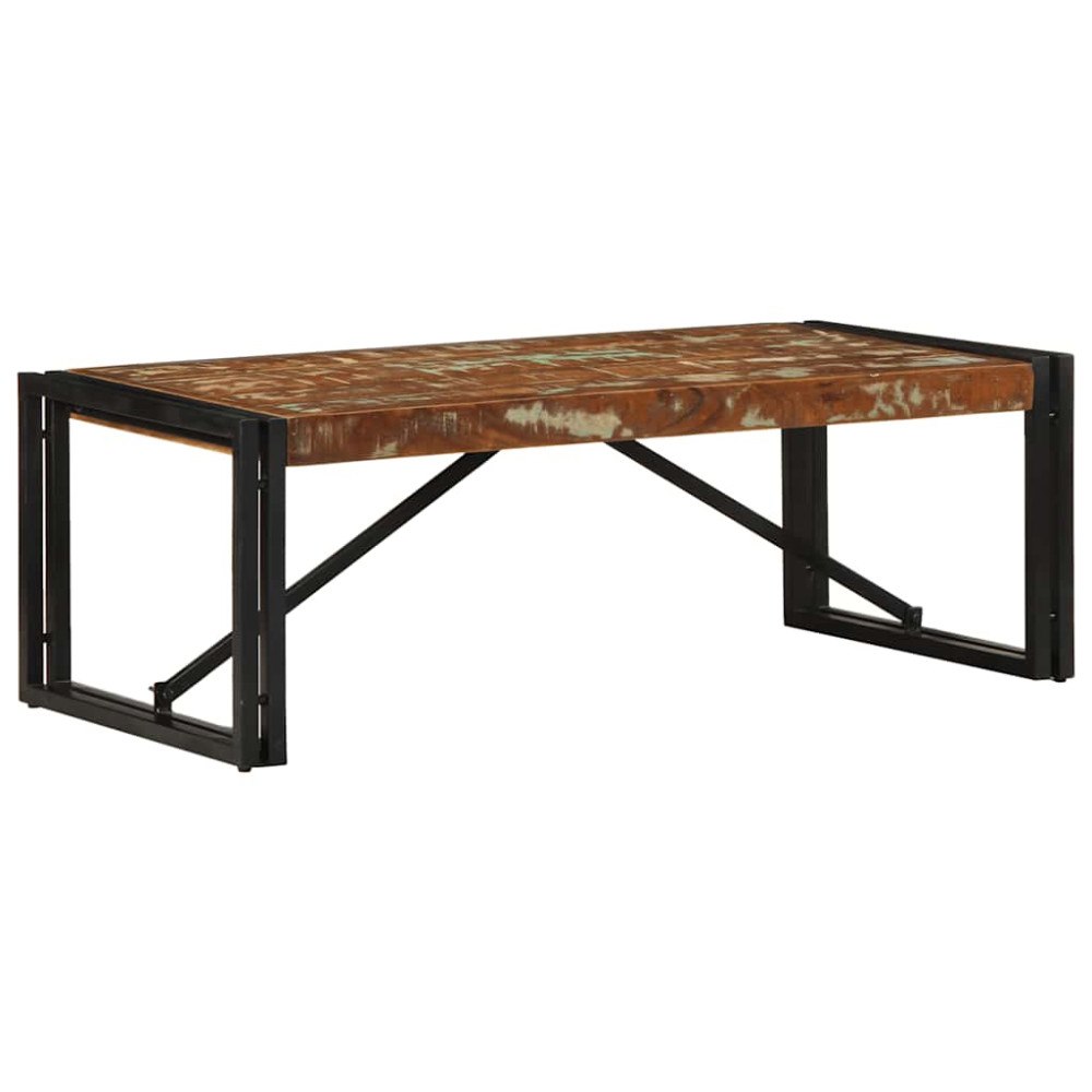 vidaXL Soffbord flerfärgat 100x50x35 cm massivt trä återvunnet