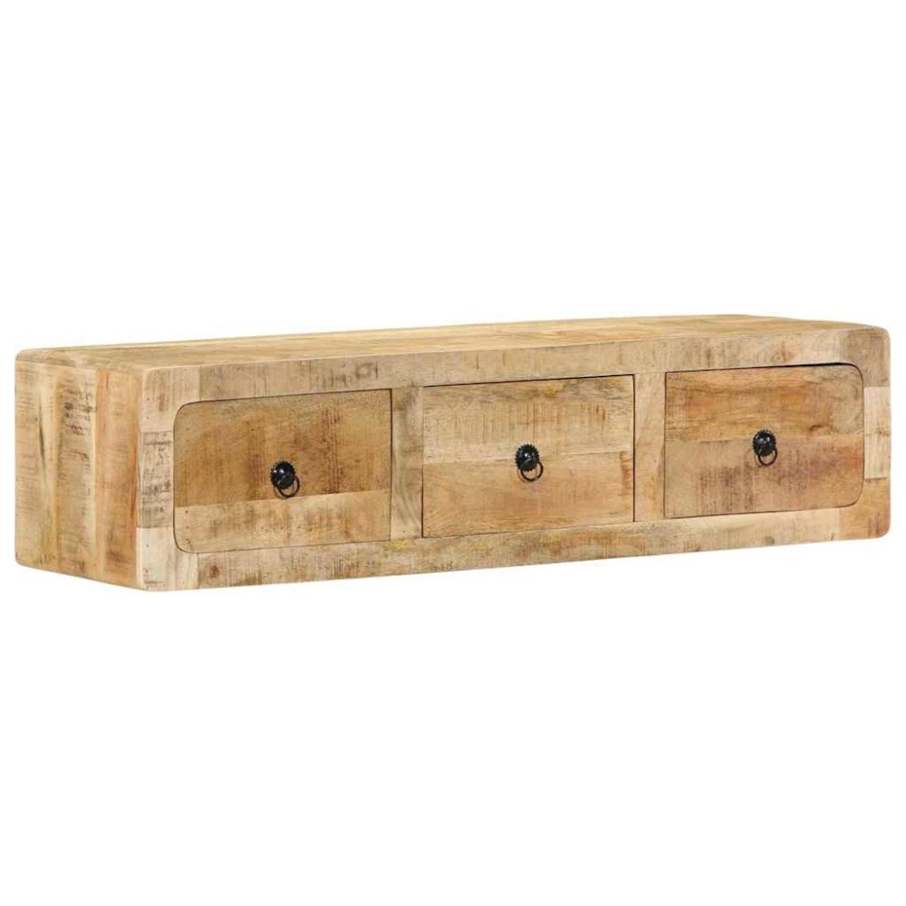 vidaXL Vägghängt TV-skåp 100x32x25 cm massivt trä grov mango