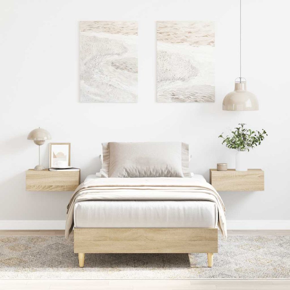 vidaXL Sängram utan madrass Sonoma ek 90x190 cm konstruerat trä