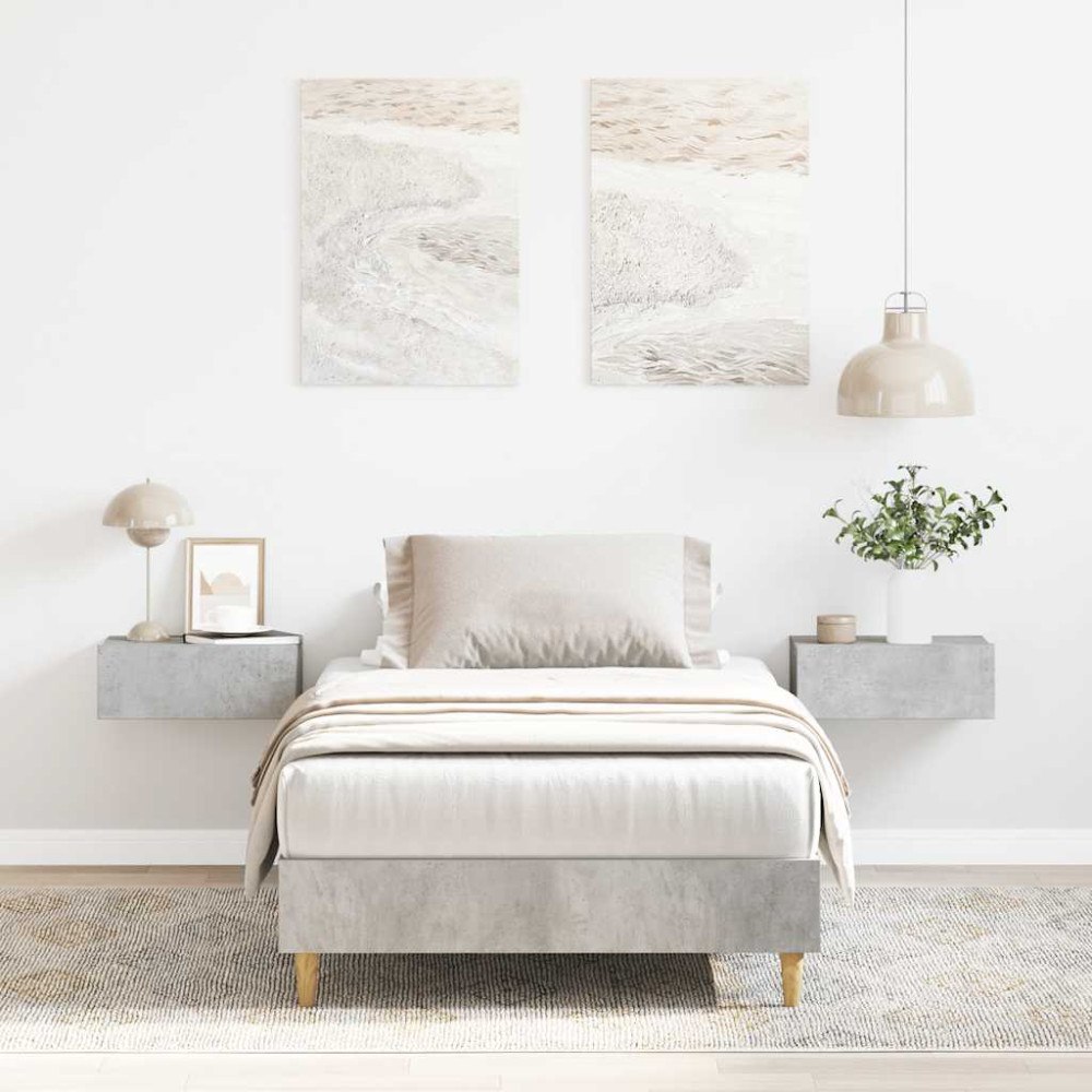 vidaXL Sängram utan madrass betonggrå 75x190 cm konstruerat trä