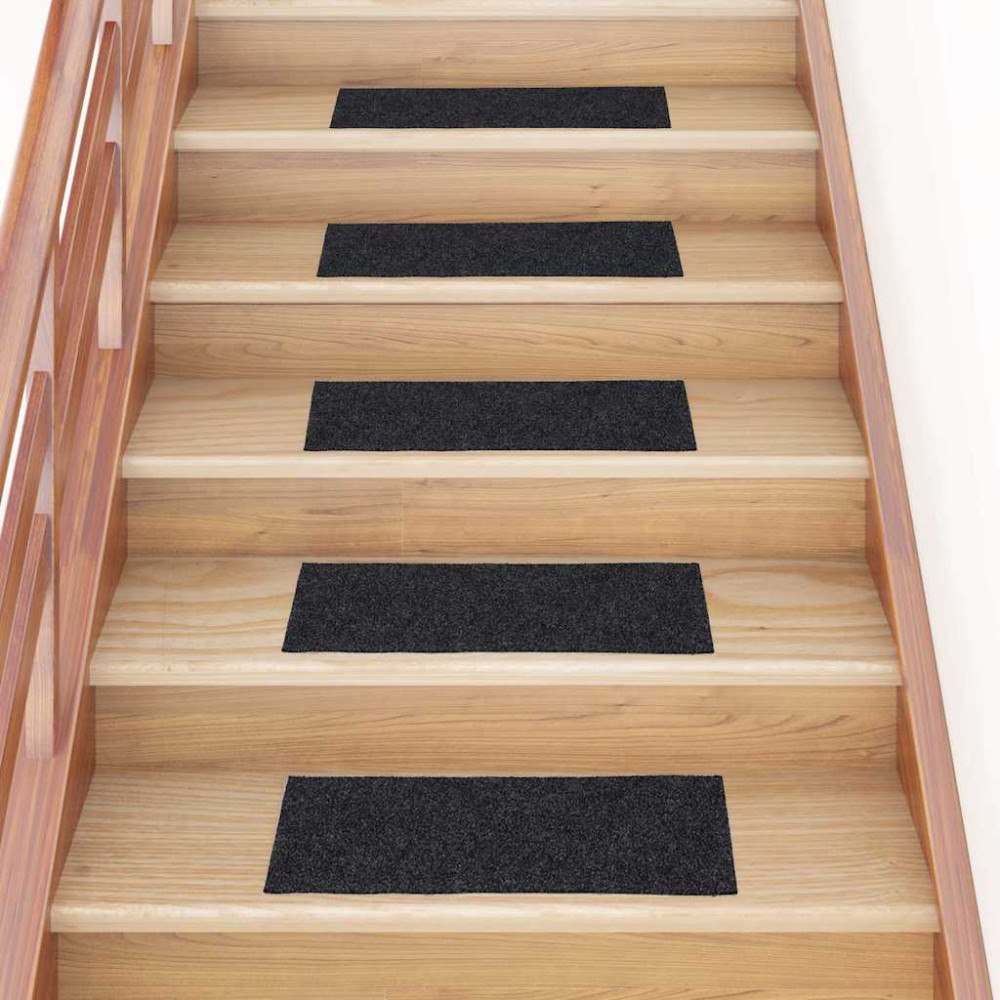 vidaXL Trappmattor självhäftande 30 st grå 60x25 cm rektangulär