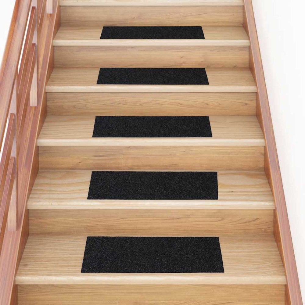 vidaXL Trappmattor självhäftande 30 st svart 60x25 cm rektangulär