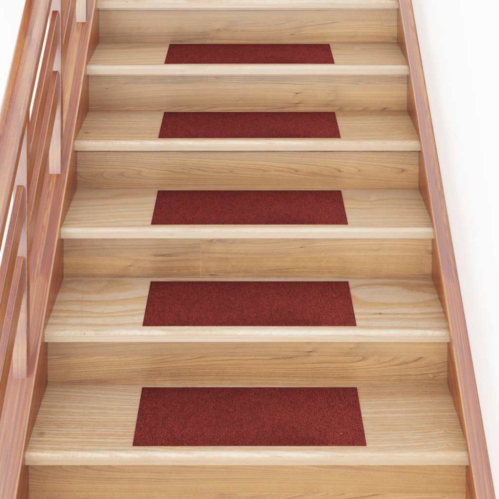 vidaXL Trappmattor självhäftande 30 st röd 60x25 cm rektangulär