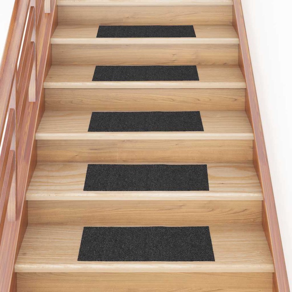 vidaXL Trappmattor självhäftande 30 st antracit 60x25 cm rektangulär