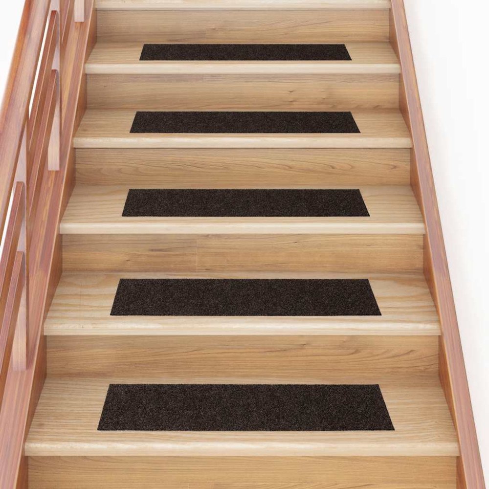 vidaXL Trappmattor självhäftande 30 st mörkbrun 76x20 cm rektangulär