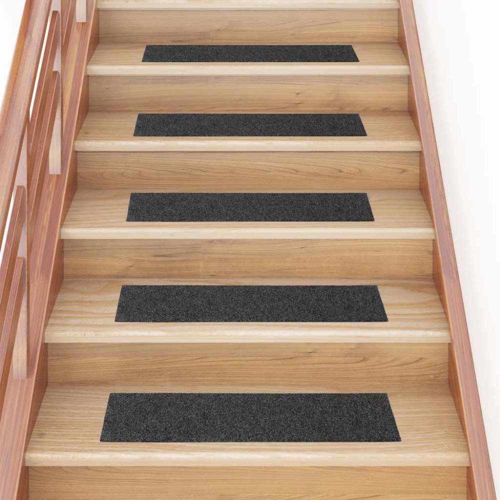 vidaXL Trappmattor självhäftande 30 st antracit 76x20 cm rektangulär