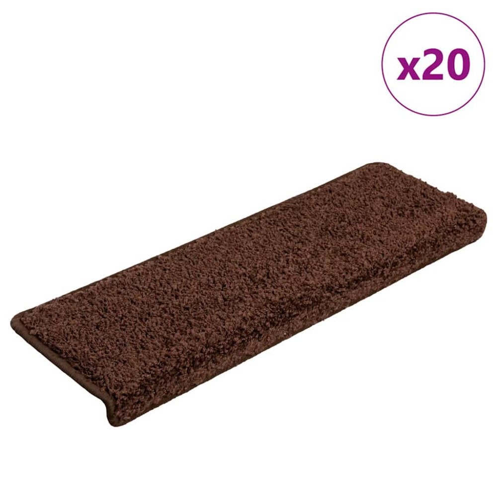 vidaXL Trappmattor 20 st 65x21x4 cm bruna rektangulära kanter