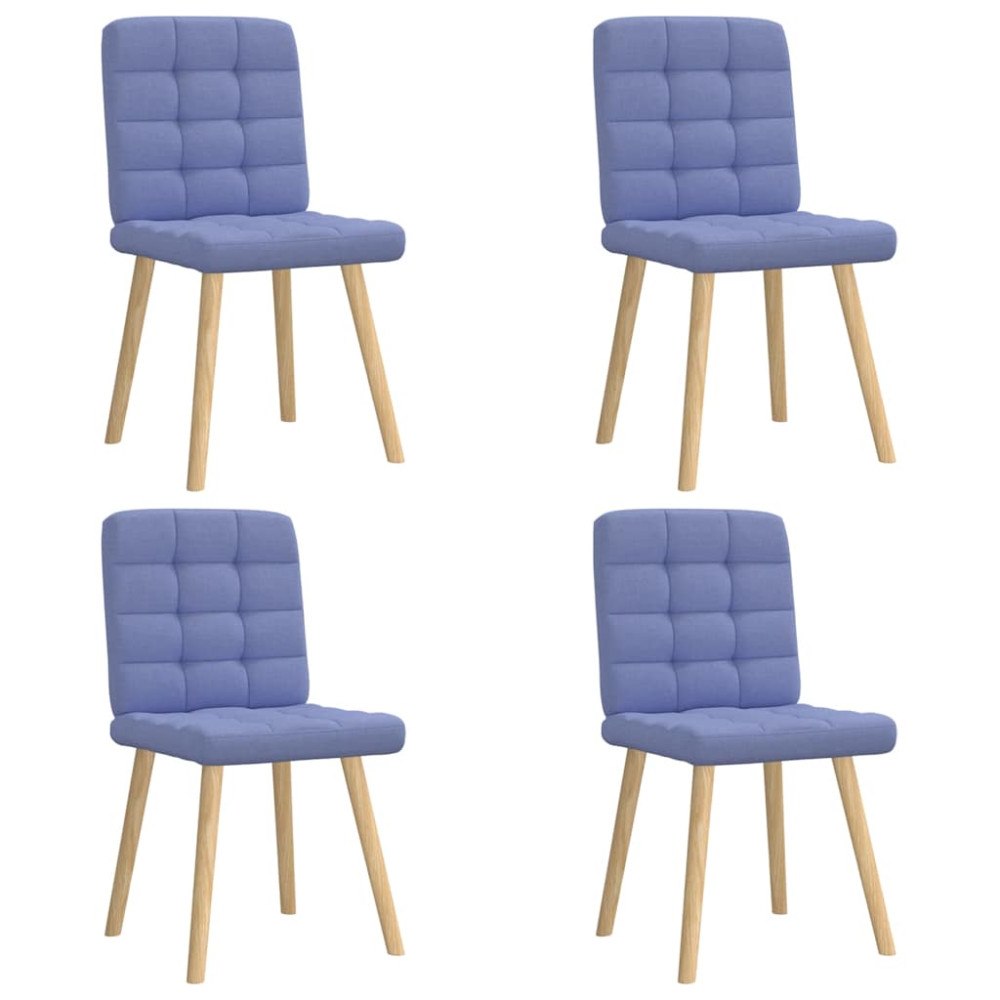 vidaXL Matstolar 4 st Jeans blått tyg