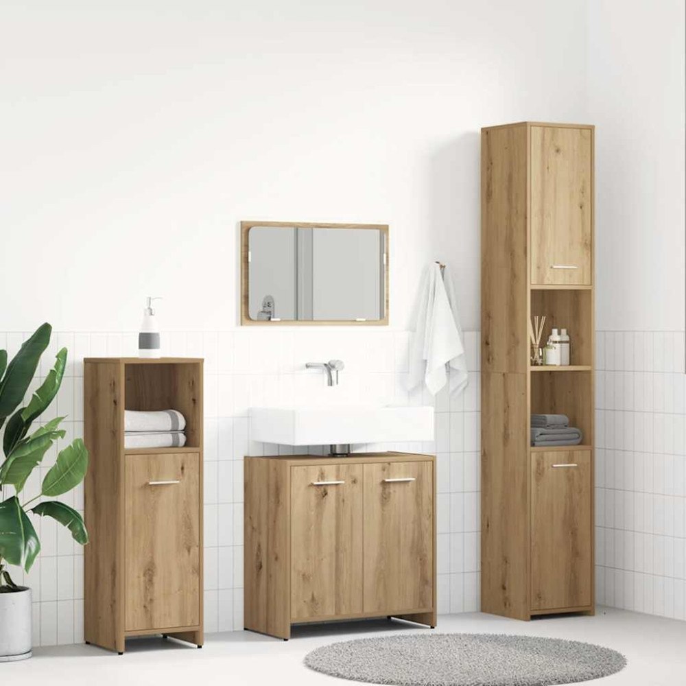 vidaXL Badrumsmöbler set 4 delar artisan ek konstruerat trä