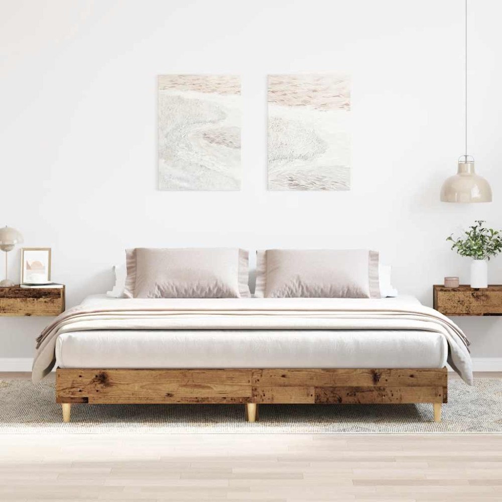vidaXL Sängram utan madrass gammalt trä 180x200cm konstruerat trä