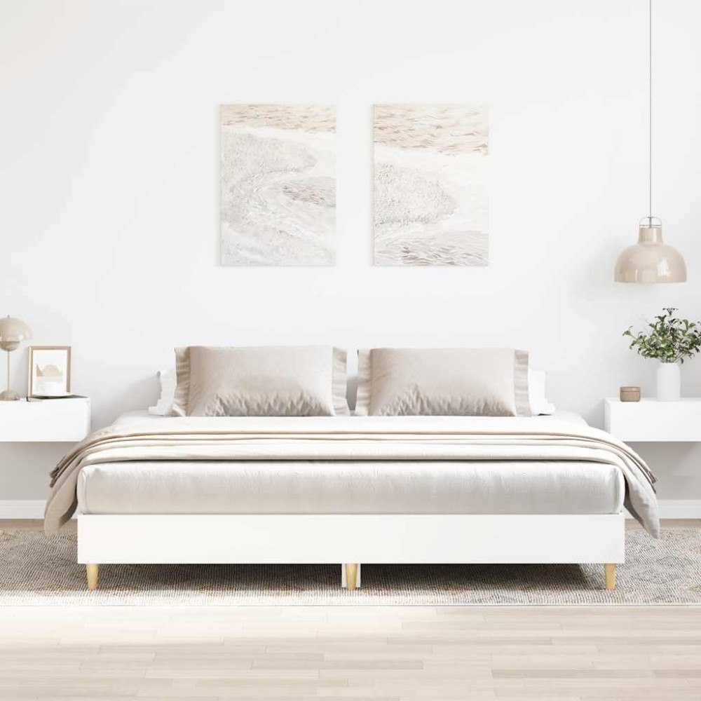 vidaXL Sängram utan madrass vit 160x200cm konstruerat trä