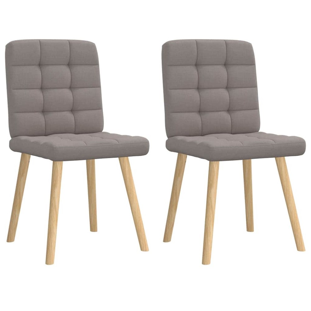 vidaXL Matstolar 2 st taupe tyg