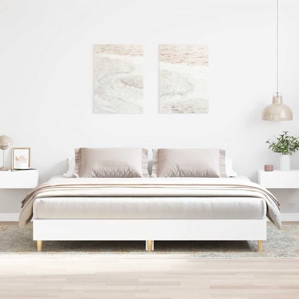 vidaXL Sängram utan madrass vit 180x200cm konstruerat trä