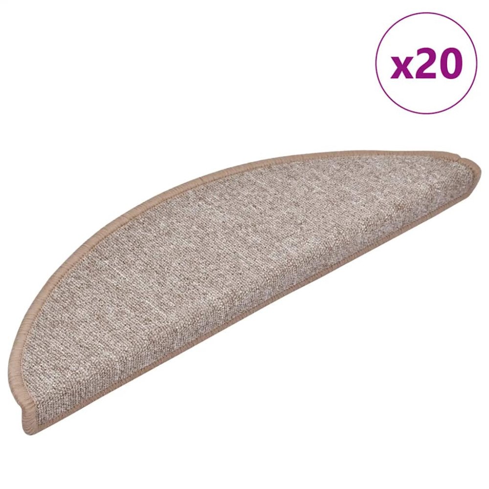 vidaXL Trappmattor 20 st ljusbrun 56x17x3 cm