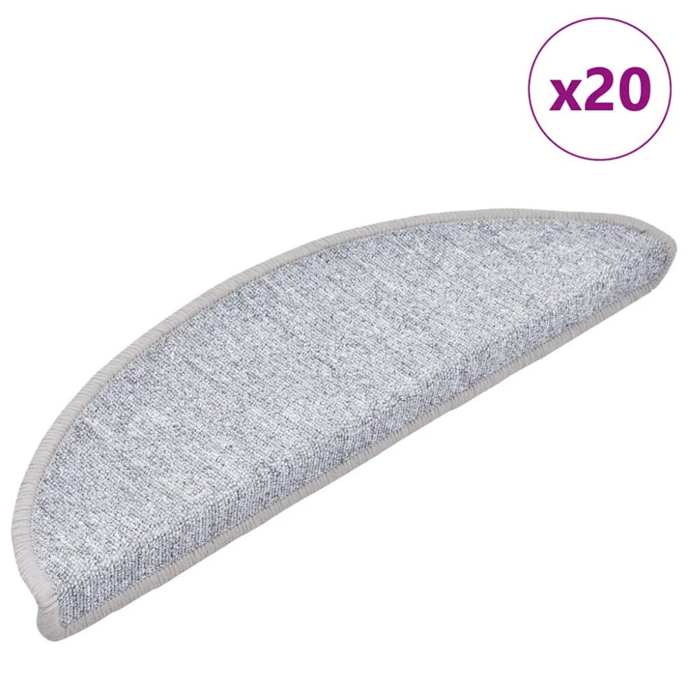 vidaXL Trappmattor 20 st ljusgrå 56x17x3 cm
