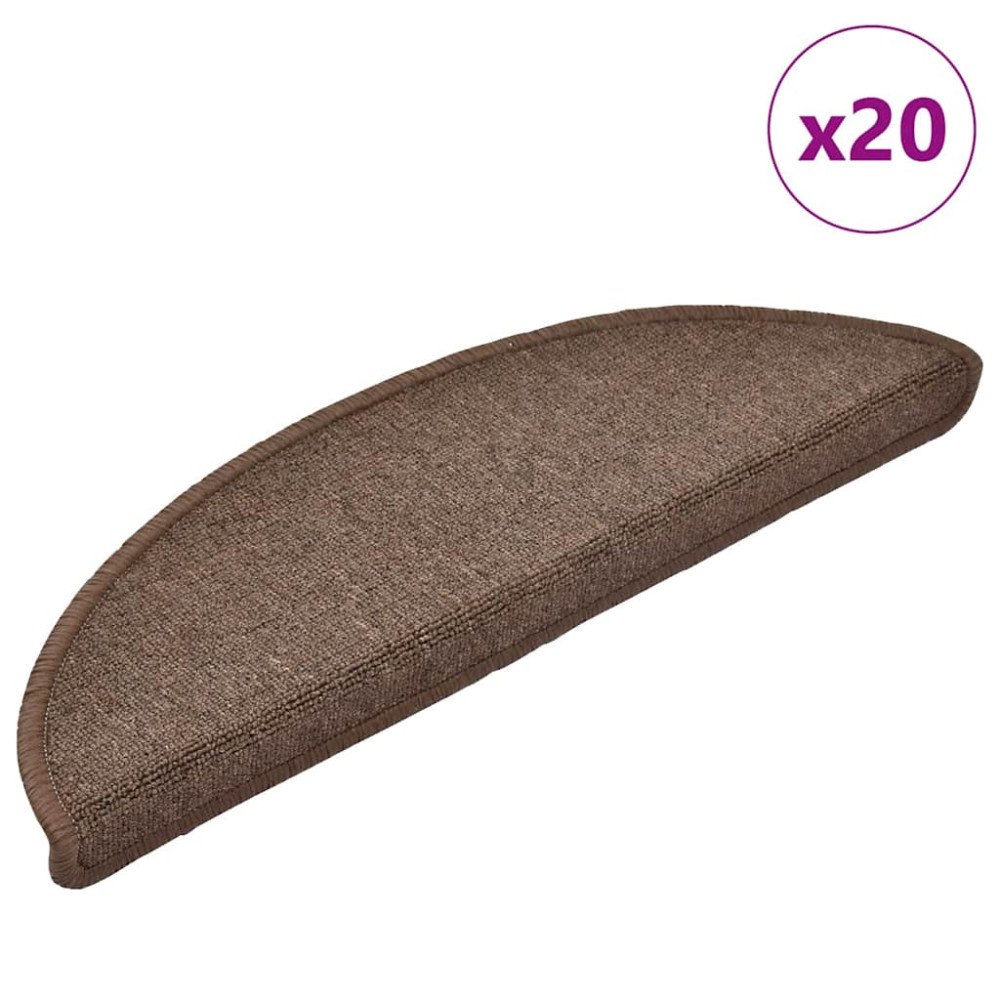 vidaXL Trappmattor 20 st kaffebrun 56x17x3 cm