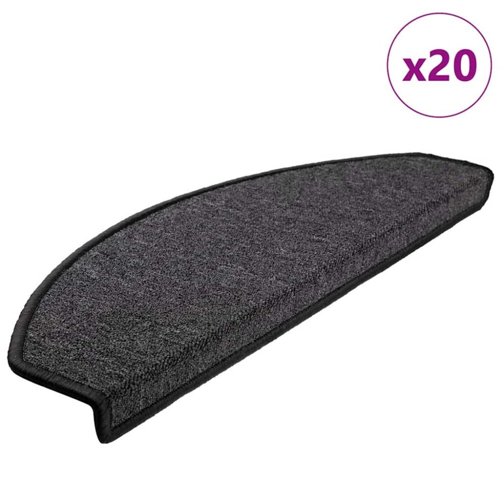 vidaXL Trappmattor 20 st antracit 65x24x4 cm