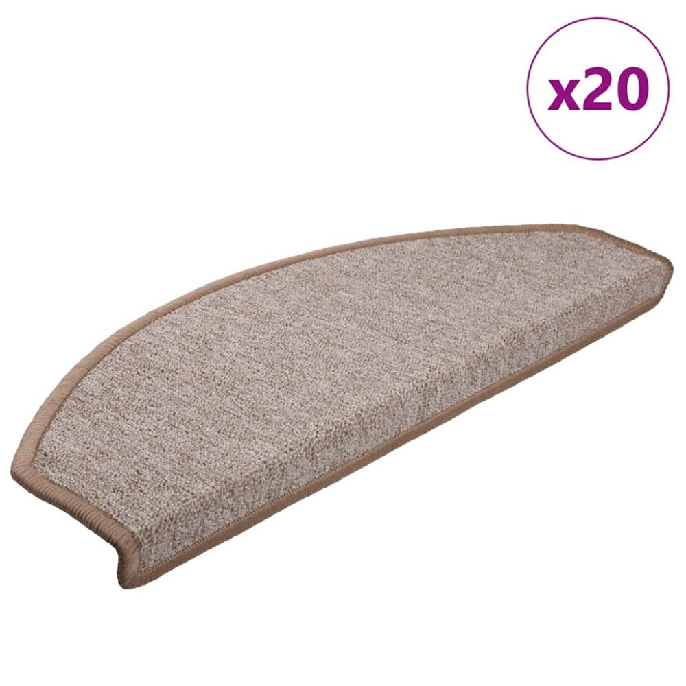 vidaXL Trappmattor 20 st ljusbrun 65x24x4 cm