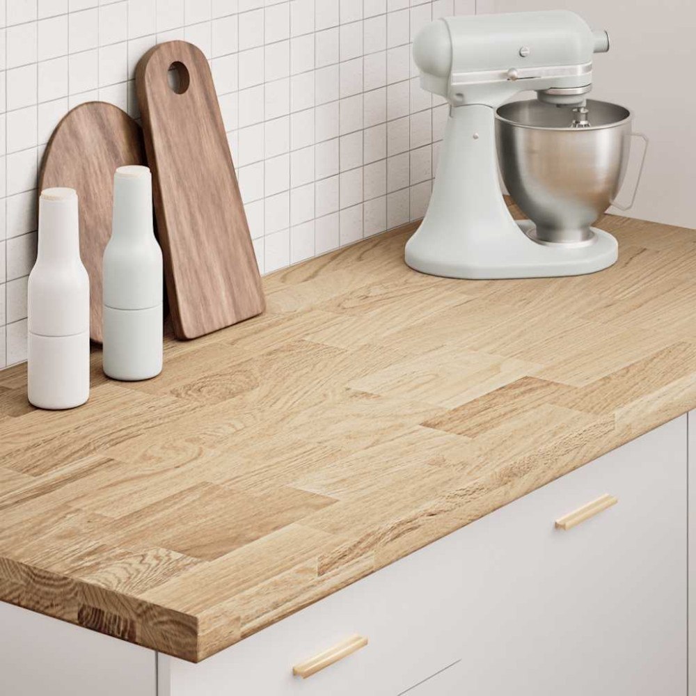 vidaXL Köksbänkskiva 140x63,5x4 cm massiv ek rektangulär