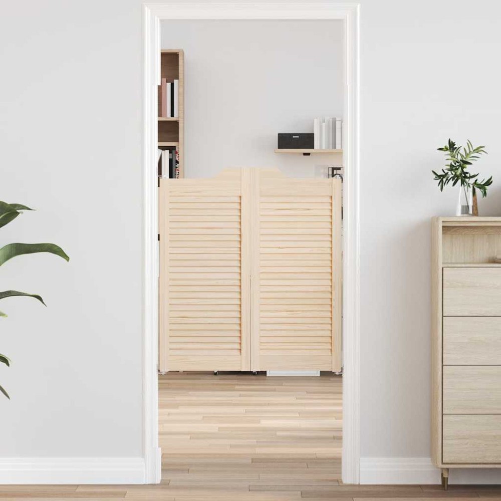 vidaXL Slagdörrar lamelldesign 1-par 90x80 cm massivt trä furu