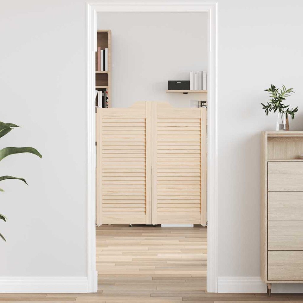 vidaXL Slagdörrar lamelldesign 2-par 90x80 cm massiv trä furu