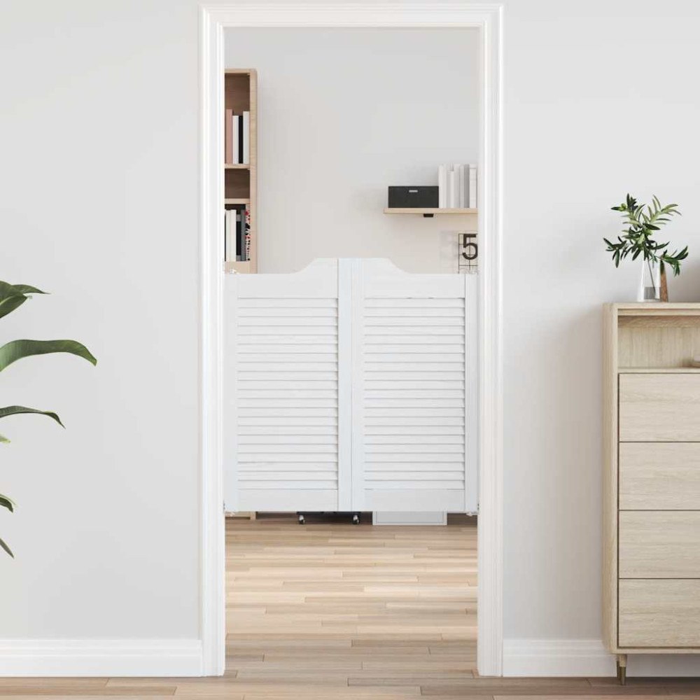 vidaXL Slagdörrar lamelldesign 1-par vit 80x80 cm