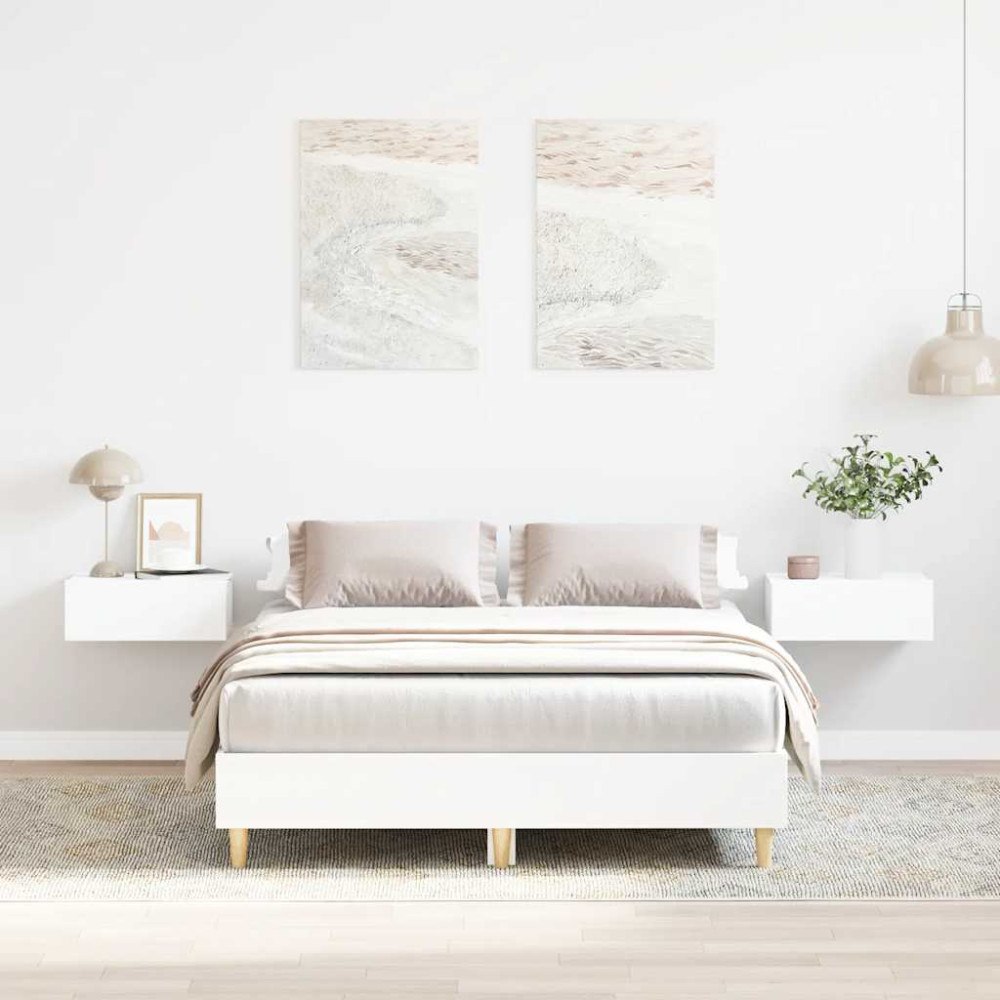 vidaXL Sängram utan madrass vit 120x190 cm konstruerat trä