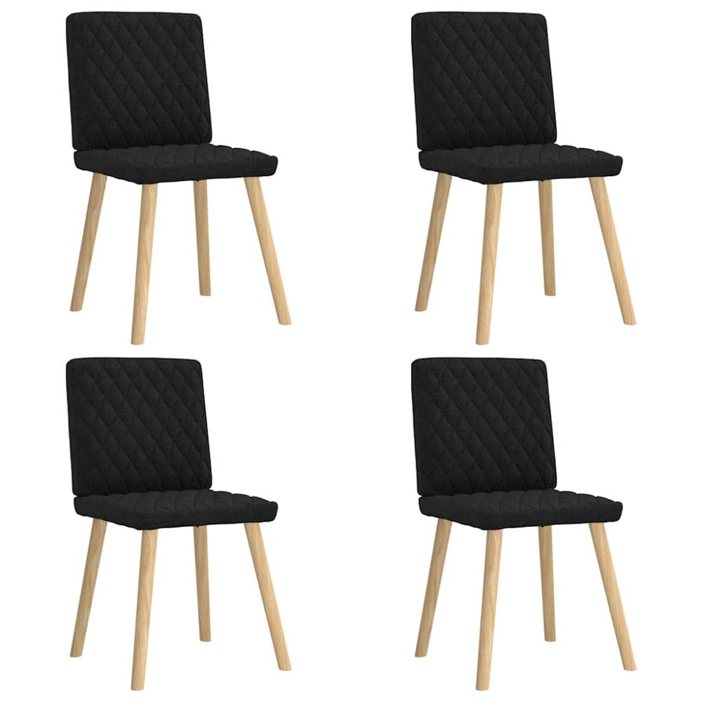 vidaXL Matstolar 4 st svart tyg