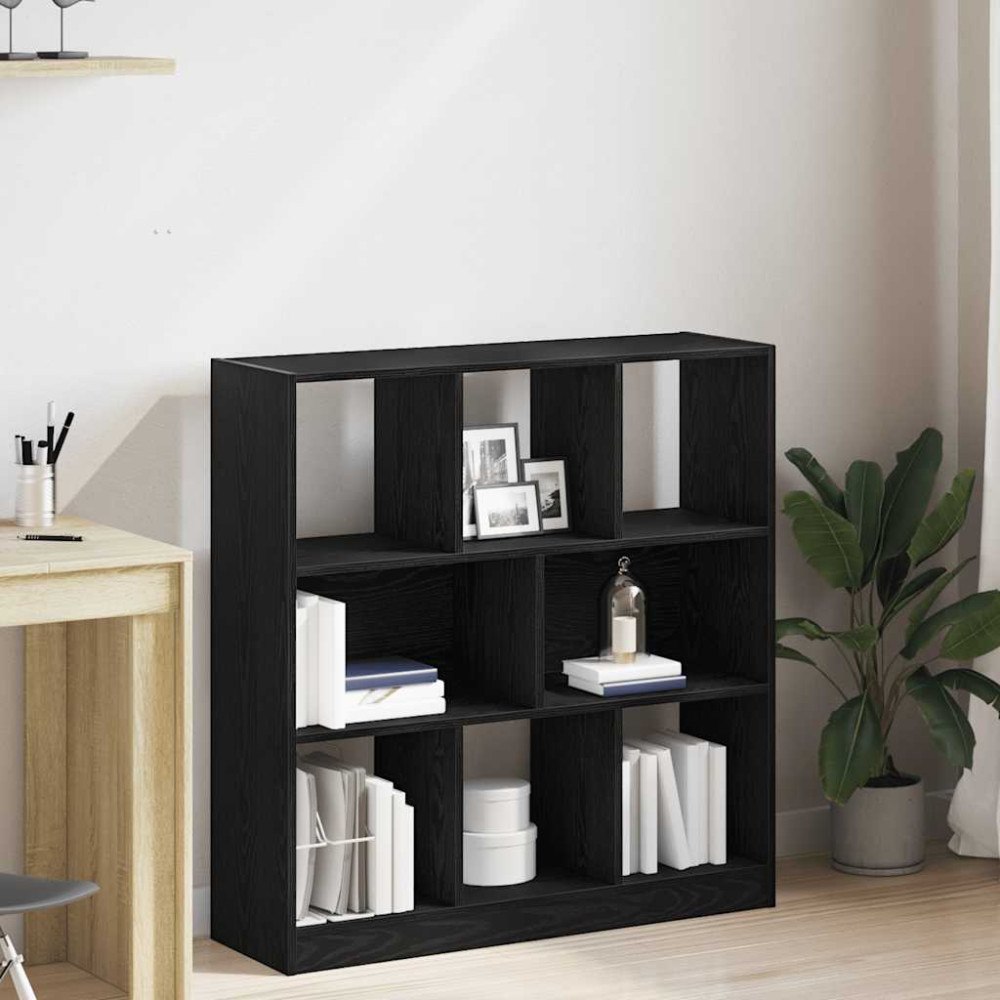 vidaXL Bokhylla svart ek 97,5x29,5x100 cm konstruerat trä
