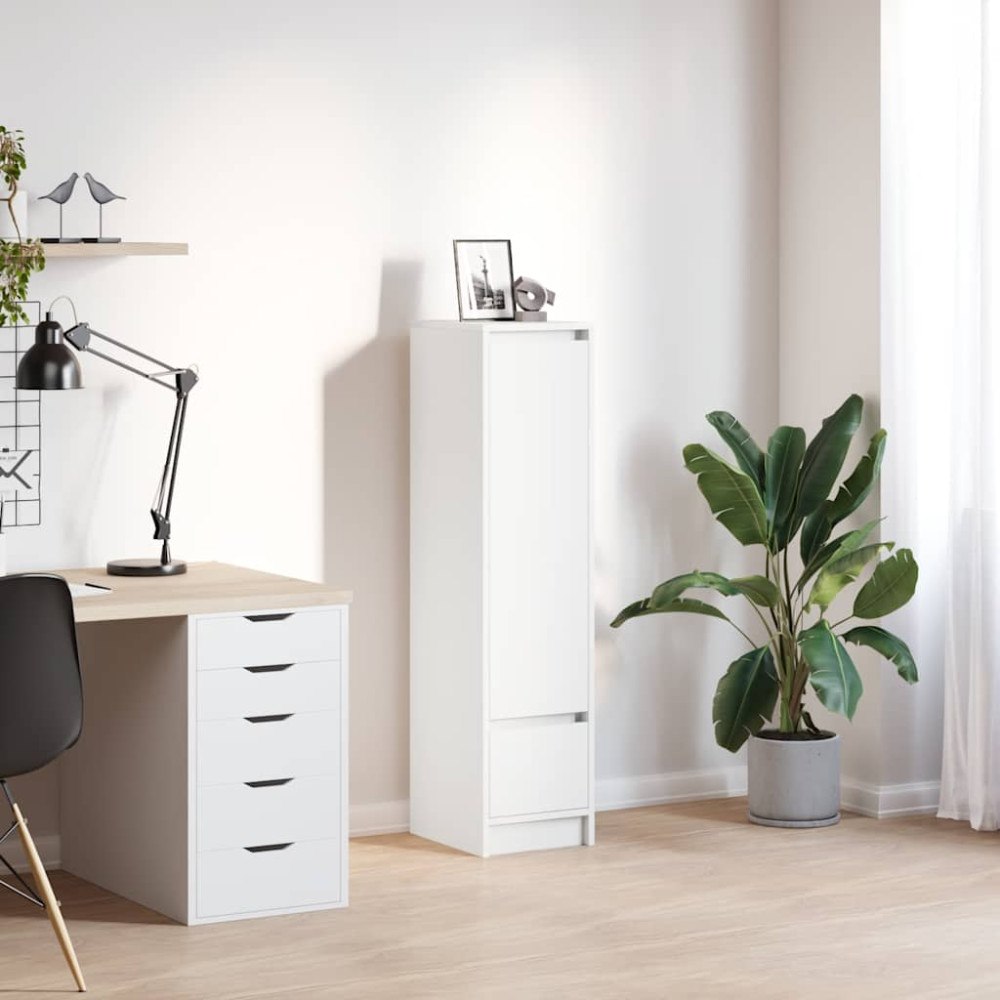 vidaXL Highboard vit 29,5x34x119,5 cm konstruerat trä