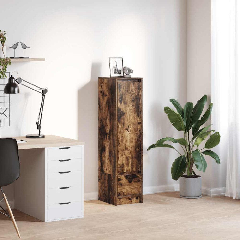 vidaXL Highboard rökt ek 29,5x34x119,5 cm konstruerat trä