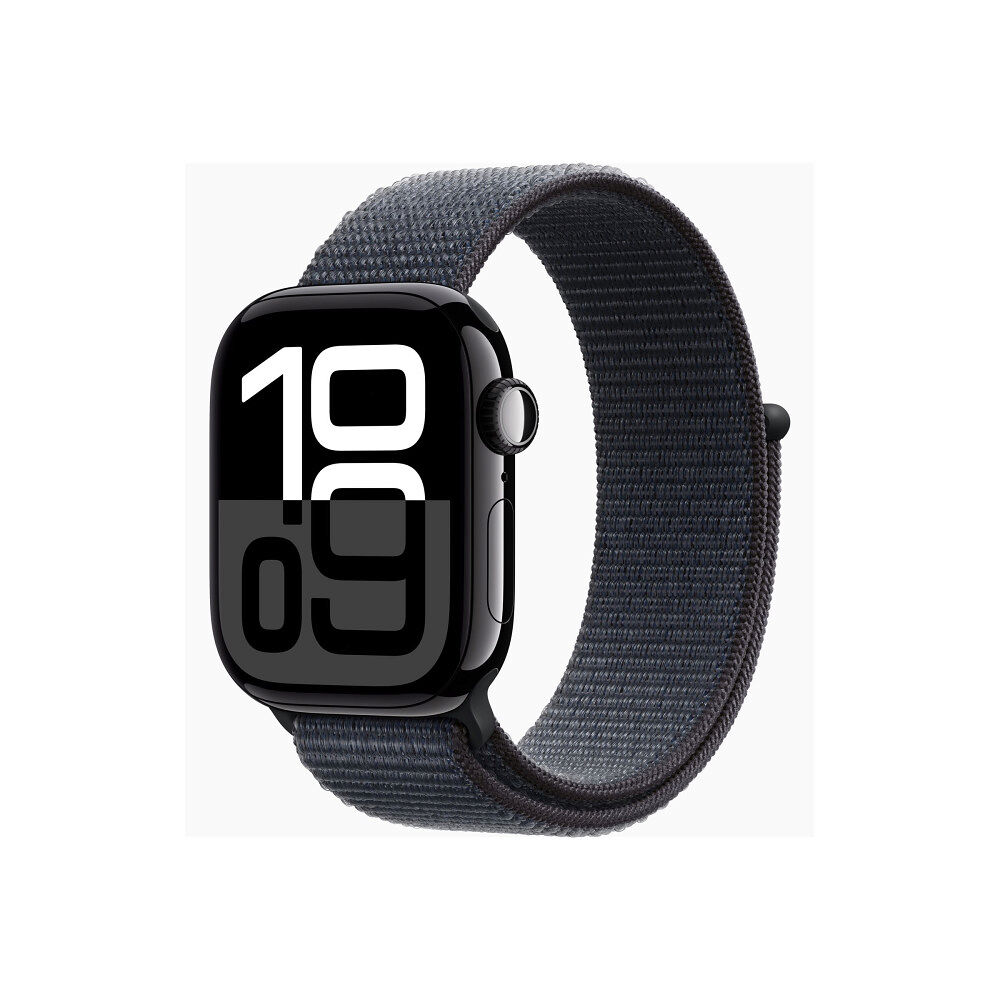 Apple Apple Watch Series 10 (GPS + Cellular) - jet black aluminium - smart klocka med sportögla - bläck - 64 GB